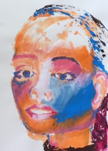 "Portrait", Acryl und Monotypie auf Pappe, 59,7 cm x 42 cm, 2018