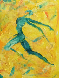 " Schwung", Acryl auf Papier, 38,5 x 29 cm, 2007