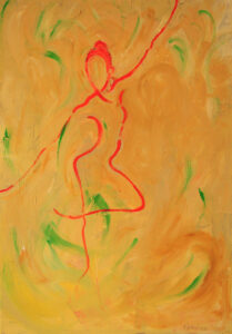 "Stolz", Acryl und Mischtechnik auf Leinwand, 100 x 50 cm, 2016