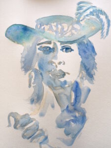 "Barock", Aquarell auf Papier, 32 cm x 24 cm, 2017