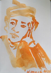 "Hannah Ahrendt", Aquarell auf Papier, 21 cm x 14,5 cm, 2017