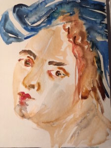 „Artemisa Gentilesci“, Aquarell auf Papier, 32 x24 cm, 2020