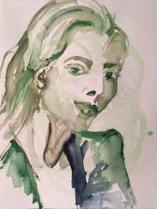 „Diva“, Aquarell auf Papier, 32 x 24 cm, 2020