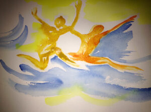 O. T. , Aquarell auf Papier, 43 cm x 21,7 cm, 2013