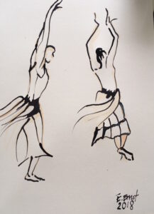O. T., Aquarell und Tusche auf Papier, 42 cm x 29,7cm, 2018