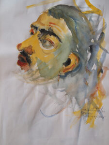 " Caravaggio ", Aquarell auf Ingrespapier, 48 x 31 cm, 2012