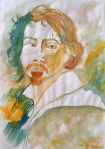 " Caravaggio ", Aquarell auf Ingrespapier, 48 x 31 cm, 2012